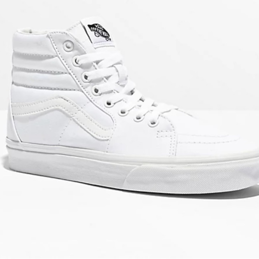 Vans Sk8-Hi True White Canvas Skate Shoes WOMENS SIZE 7/ MEN 5.5